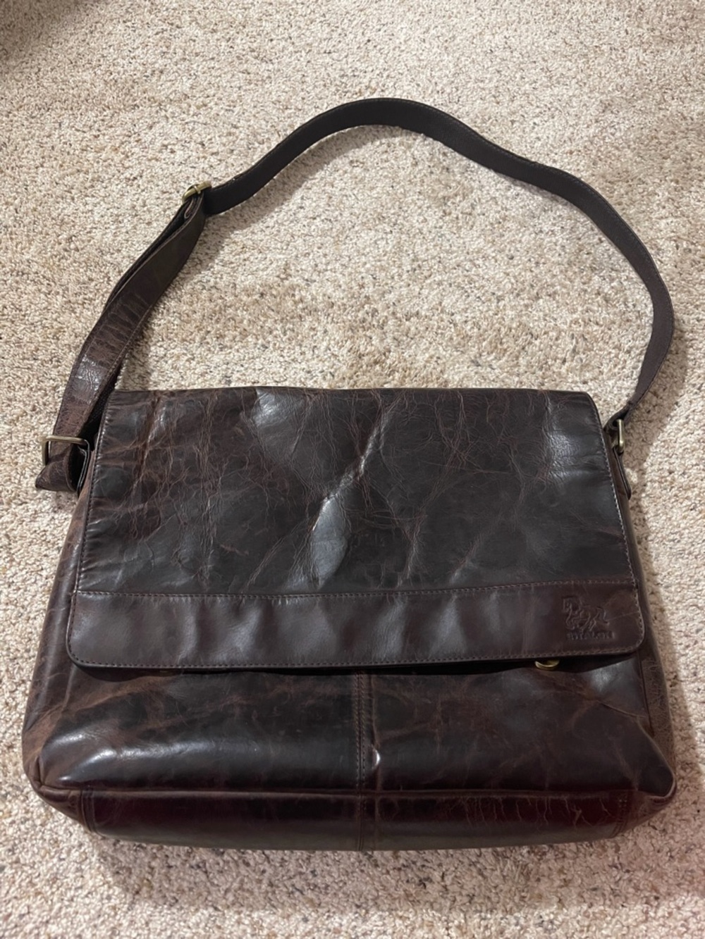 Estalon Brown Leather Messenger Bag Men’s | Classic Vintage Style Crossbody Work